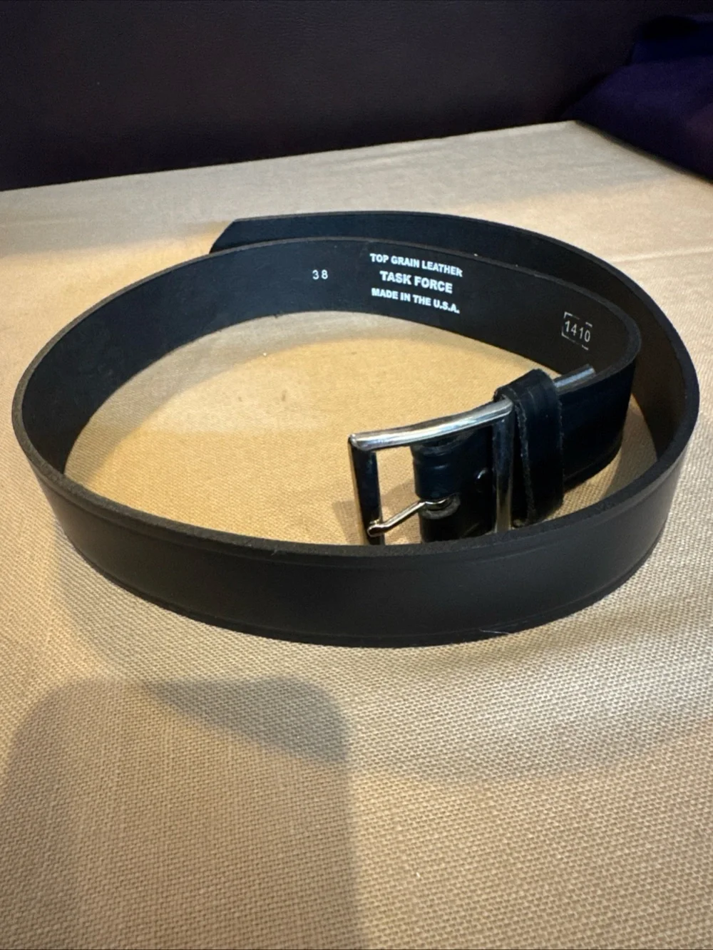 TASK FORCE TACTICAL BELT 38” leather black with removable metal buckle